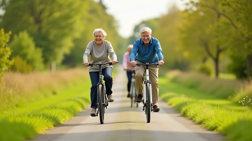 Cyclists of various ages enjoying the greenway trail together
