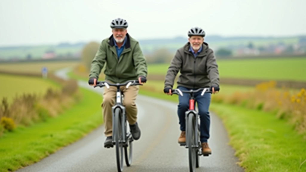 Two cyclists riding side by side on the greenway in bright safety clothing